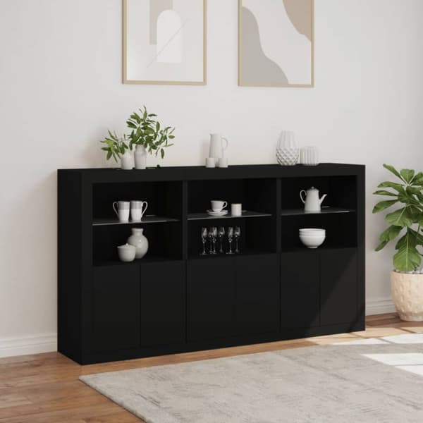 Senkki LED-valoilla musta 181,5x37x100 cm