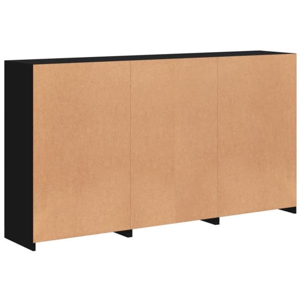 skænk med LED-lys 181,5x37x100 cm sort