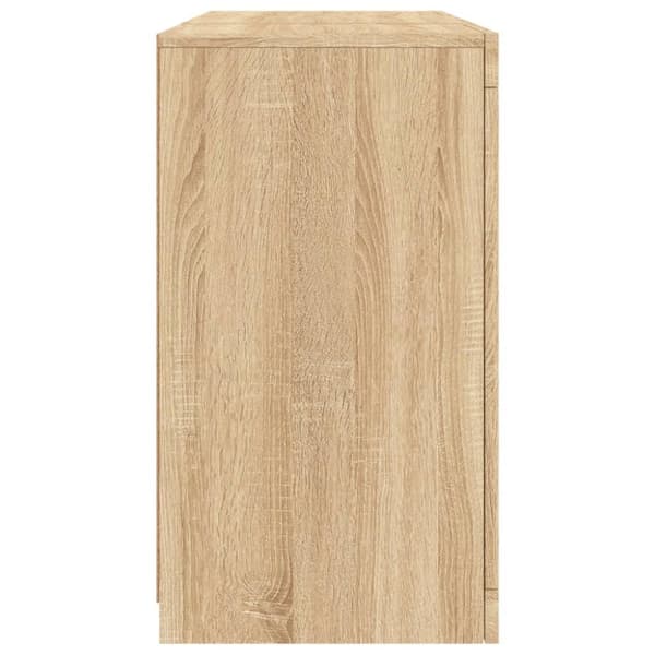 Senkki LED-valoilla Sonoma-tammi 123x37x67 cm