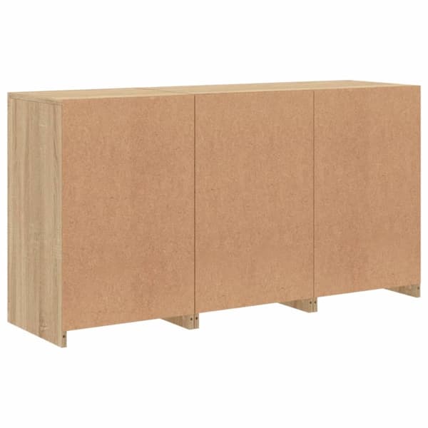 Senkki LED-valoilla Sonoma-tammi 123x37x67 cm