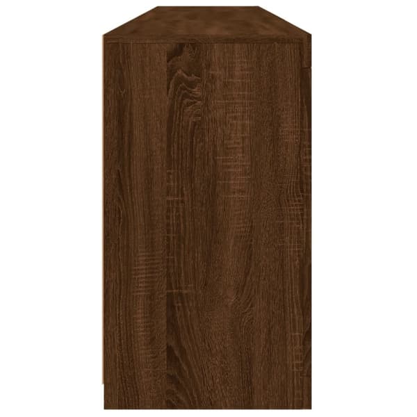 Senkki LED-valoilla ruskea tammi 181,5x37x67 cm