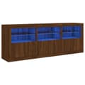 Pikkukuva 2 / 10: Senkki LED-valoilla ruskea tammi 181,5x37x67 cm