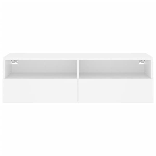 væghængt tv-bord 100x30x30 cm konstrueret træ hvid