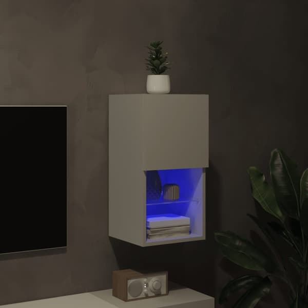 Tv-bänk med LED vit 30,5x30x60 cm