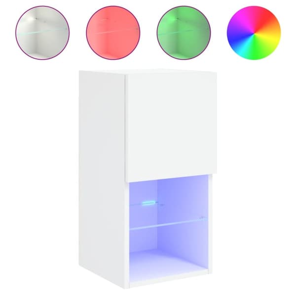 Tv-bänk med LED vit 30,5x30x60 cm