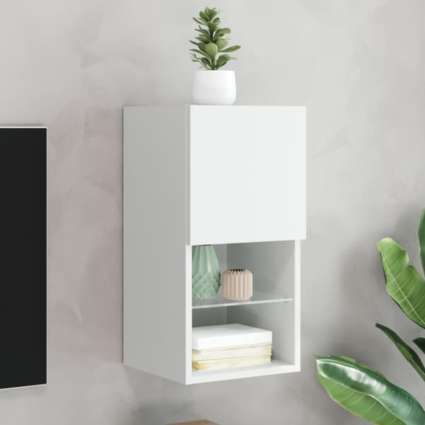 Tv-bänk med LED vit 30,5x30x60 cm