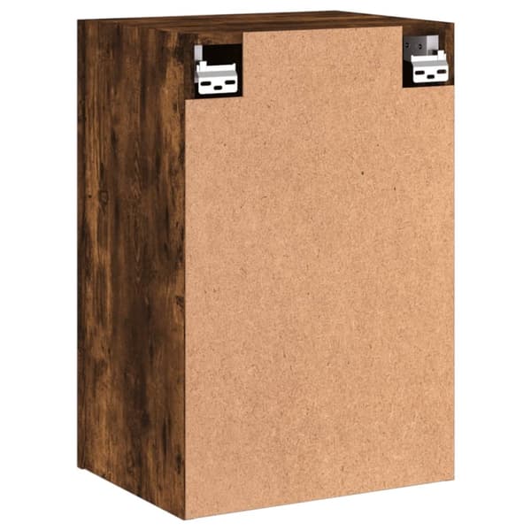 væghængt tv-bord 40,5x30x60 cm konstrueret træ røget egetræ