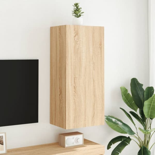 Väggmonterad tv-bänk sonoma-ek 40,5x30x90 cm konstruerat trä