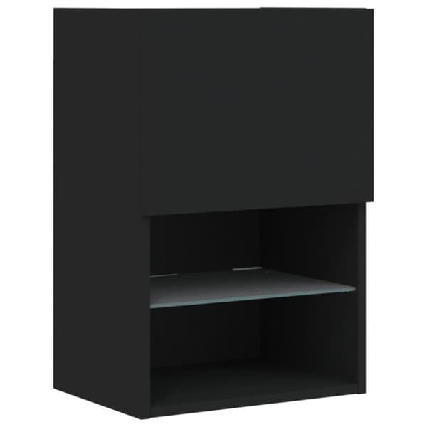 Tv-skåp med LED-belysning svart 40,5x30x60 cm
