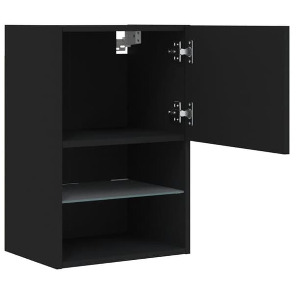 Tv-skåp med LED-belysning svart 40,5x30x60 cm