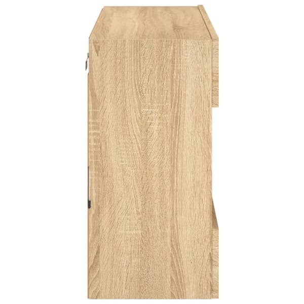 væghængt tv-bord med LED-lys 78,5x30x60,5 cm sonoma-eg