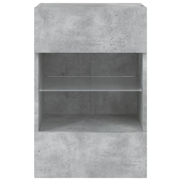 Väggmonterad tv-bänk LED betonggrå 40x30x60,5 cm
