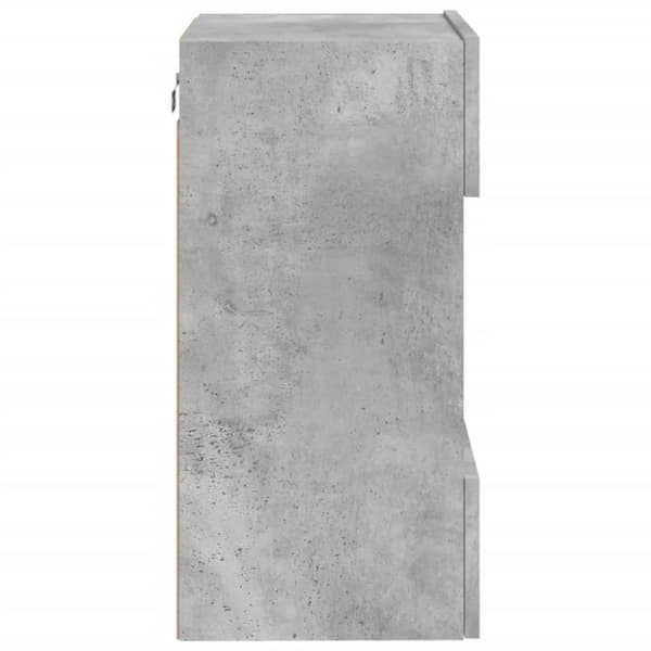 Väggmonterad tv-bänk LED betonggrå 40x30x60,5 cm