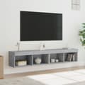 Miniatyrbild 5 av 10: TV-bänk med LED-belysning 2 st betonggrå 80x30x30 cm