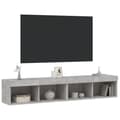 Miniatyrbild 6 av 10: TV-bänk med LED-belysning 2 st betonggrå 80x30x30 cm