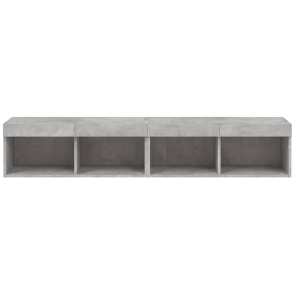 TV-bänk med LED-belysning 2 st betonggrå 80x30x30 cm