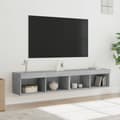 Miniatyrbild 1 av 10: TV-bänk med LED-belysning 2 st betonggrå 80x30x30 cm