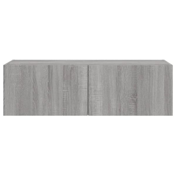 Väggmonterad tv-bänk LED grå sonoma 100x35x31 cm