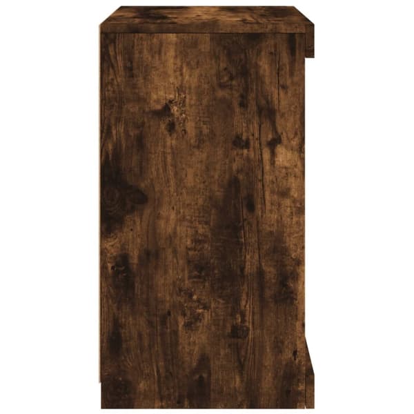Skänk med LED-belysning rökfärgad ek 41x37x67 cm