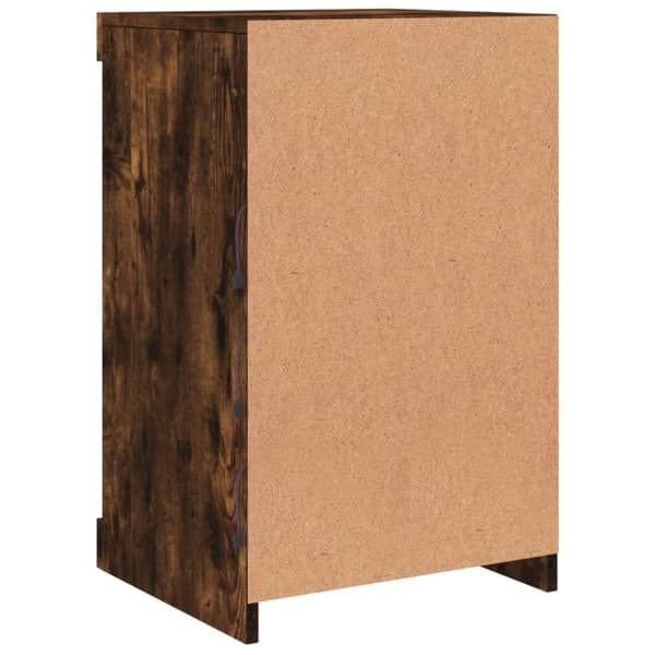 Skänk med LED-belysning rökfärgad ek 41x37x67 cm