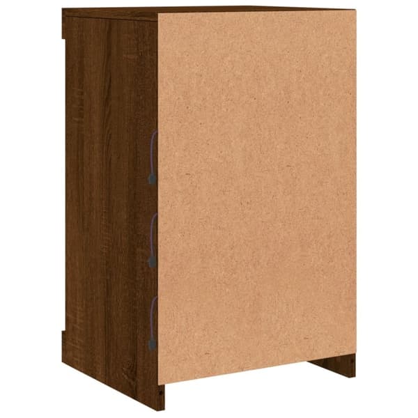Senkki LED-valoilla ruskea tammi 41x37x67 cm
