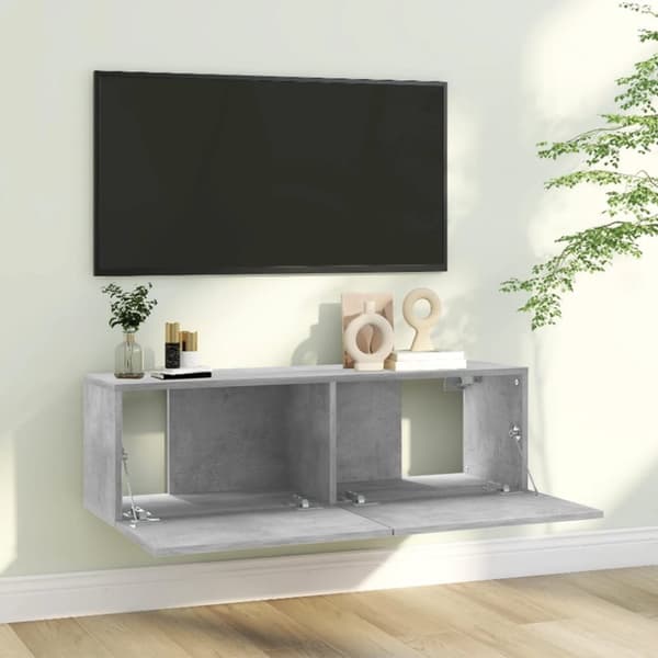 TV-bänk betonggrå 100x30x30 cm konstruerat trä