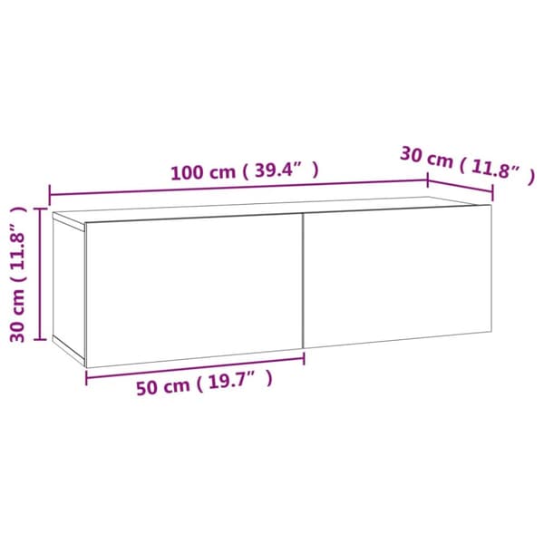 TV-bänk betonggrå 100x30x30 cm konstruerat trä