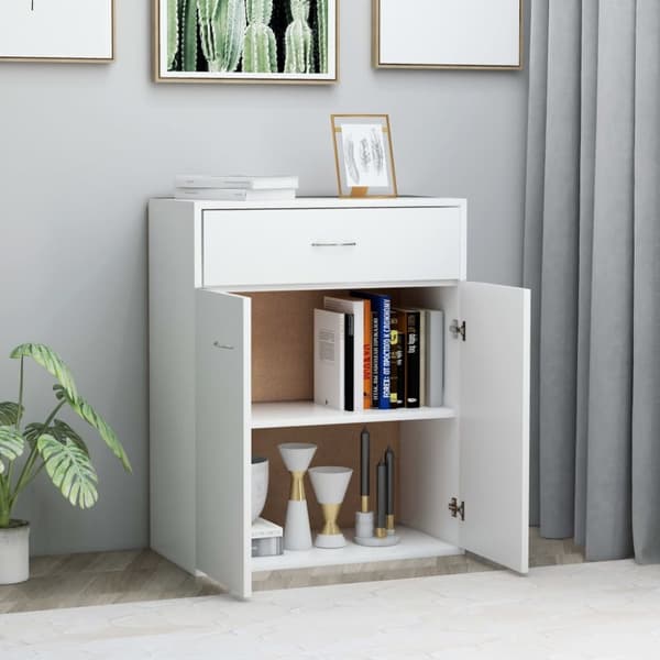 skænk 60x30x75 cm konstrueret træ hvid