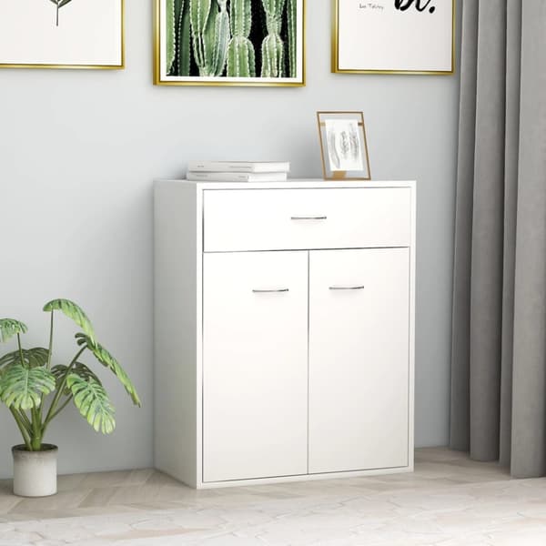 skænk 60x30x75 cm konstrueret træ hvid
