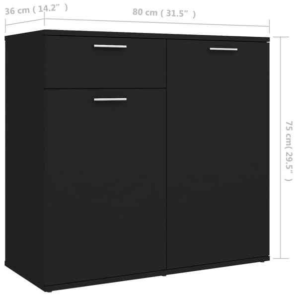 Senkki musta 80x36x75 cm tekninen puu