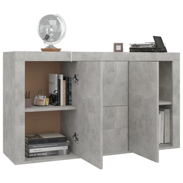 skænk 120x36x69 cm konstrueret træ betongrå