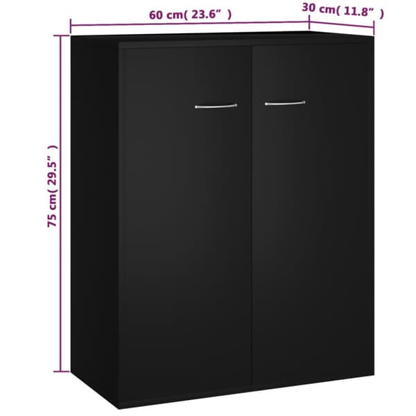 skænk 60x30x75 cm konstrueret træ sort