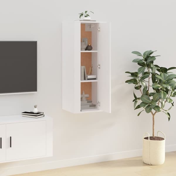 væghængt tv-skab 40x34,5x100 cm hvid