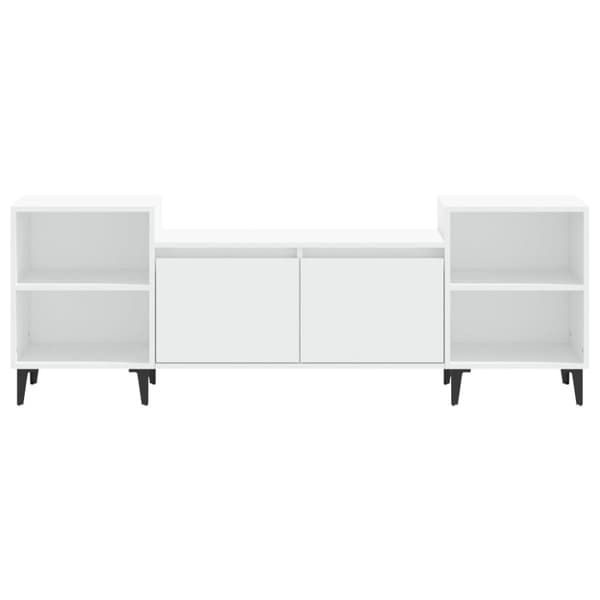 Tv-bänk vit 160x35x55 cm konstruerat trä