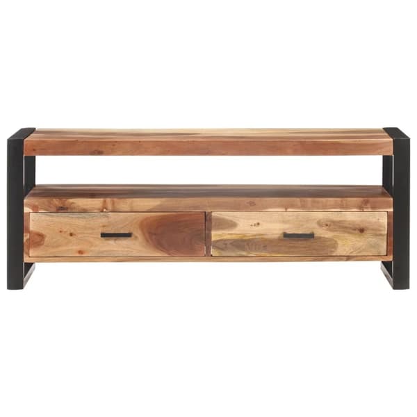 tv-skab 120x35x45 cm massivt træ med honningfarvet finish