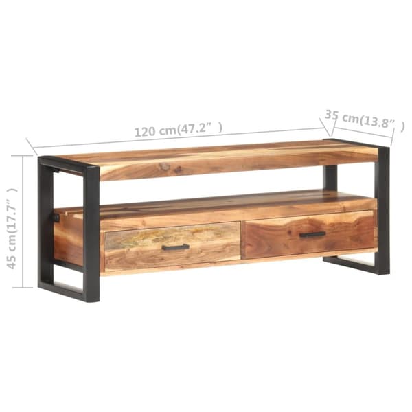tv-skab 120x35x45 cm massivt træ med honningfarvet finish