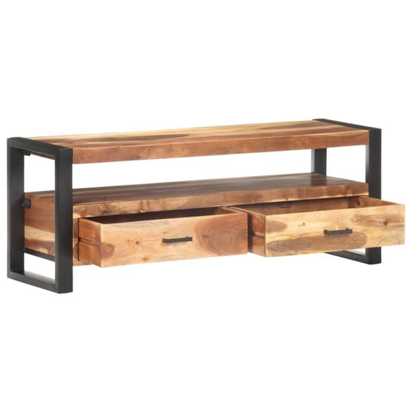 tv-skab 120x35x45 cm massivt træ med honningfarvet finish