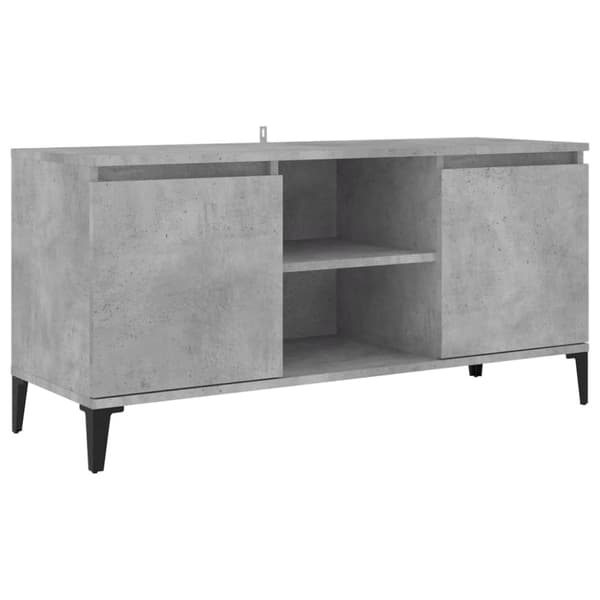 tv-skab med metalben 103,5x35x50 cm betongrå