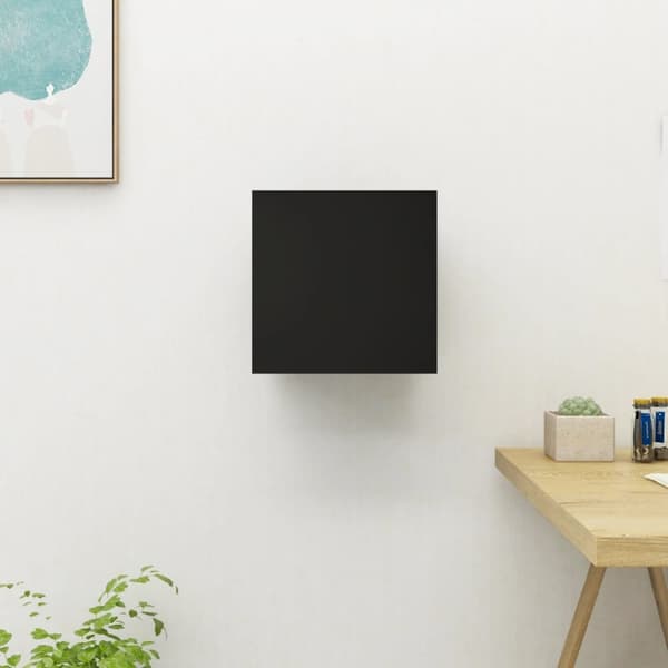 Väggmonterat tv-bänk svart 30,5x30x30 cm