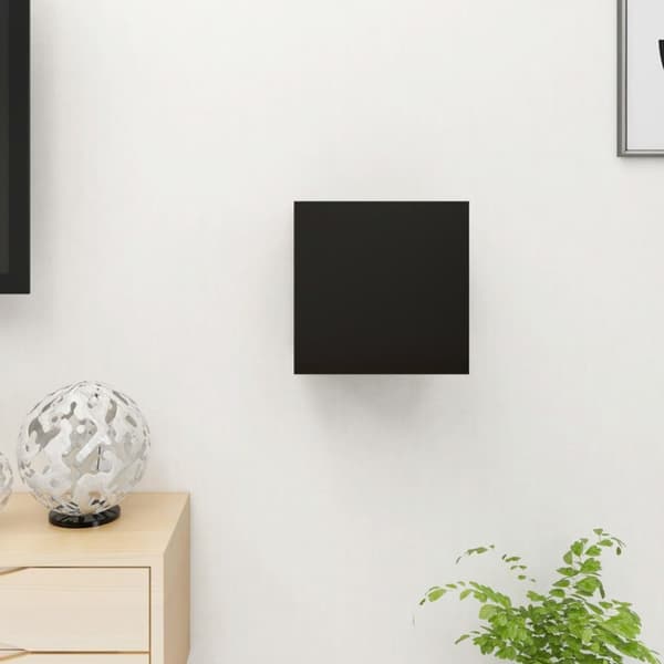 Väggmonterat tv-bänk svart 30,5x30x30 cm