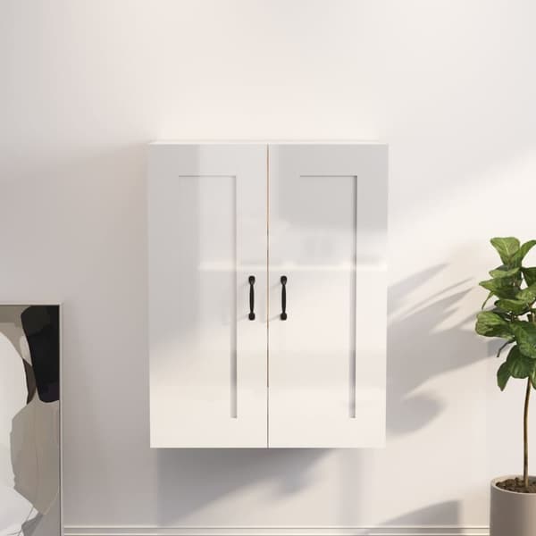 vægskab 69,5x32,5x90 cm hvid højglans