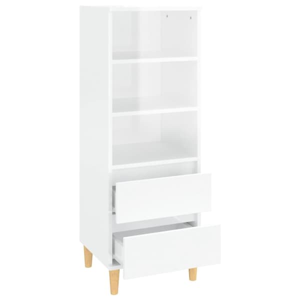 højskab 40x36x110 cm konstrueret træ hvid højglans