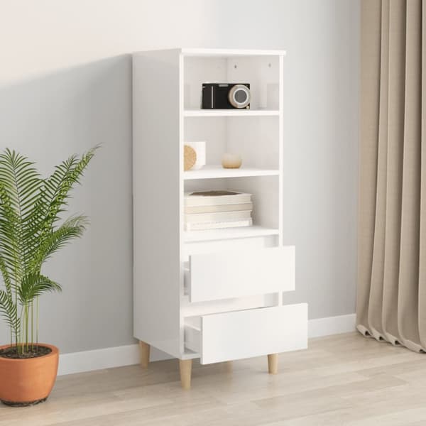 højskab 40x36x110 cm konstrueret træ hvid højglans