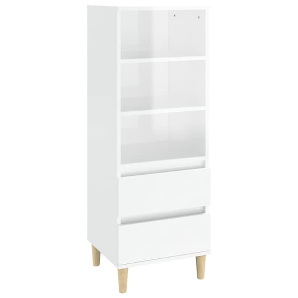 højskab 40x36x110 cm konstrueret træ hvid højglans