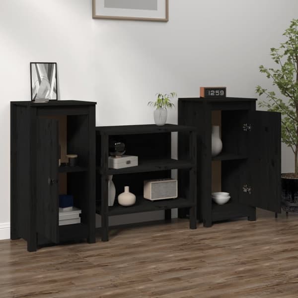 Senkit 2 kpl musta 39x35x80 cm täysi mänty