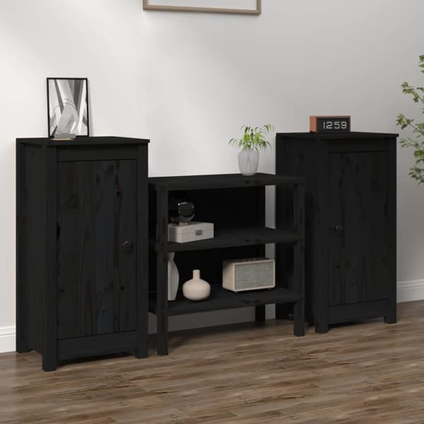 Senkit 2 kpl musta 39x35x80 cm täysi mänty
