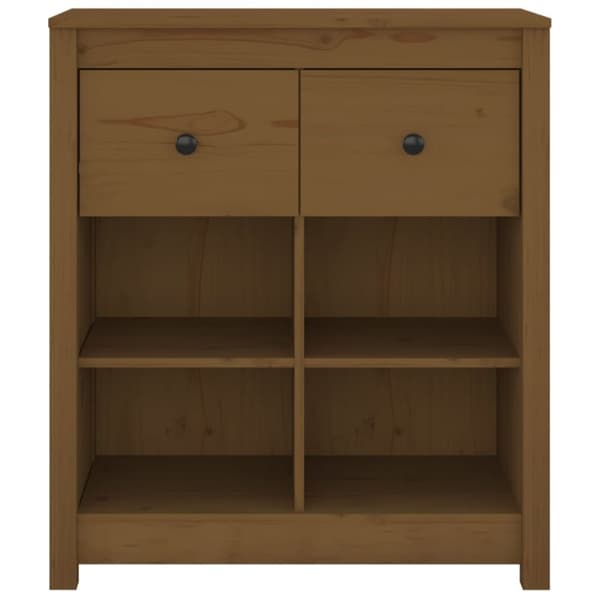 skænk 70x35x80 cm massivt fyrretræ gyldenbrun