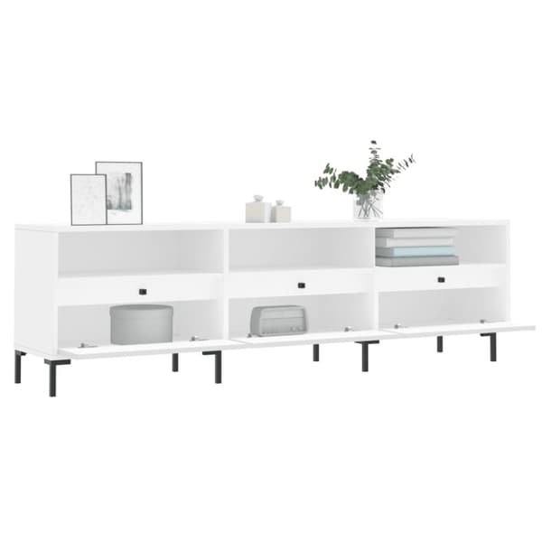 tv-bord 150x30x44,5 cm konstrueret træ hvid