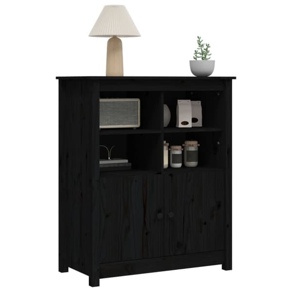 skænk 83x41,5x100 cm massivt fyrretræ sort