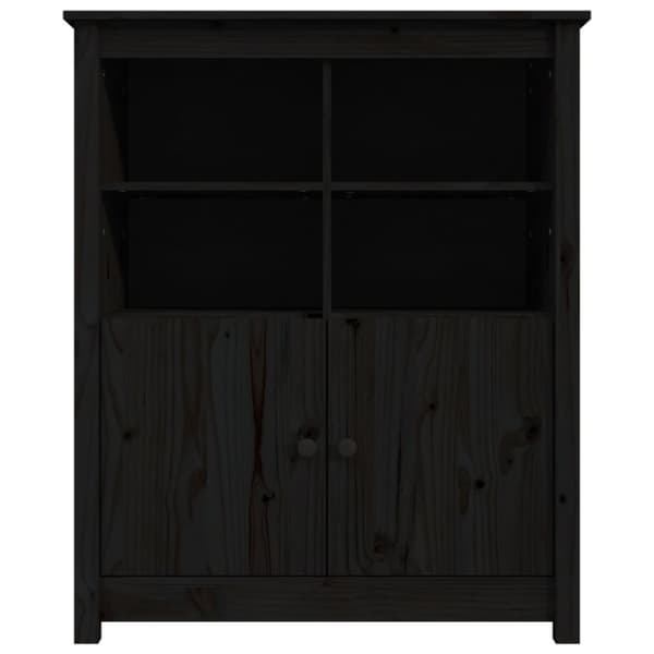 skænk 83x41,5x100 cm massivt fyrretræ sort